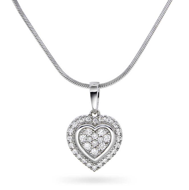 Hovedbilde EC Hjerte Hvittgull og Diamanter 0,20WSI
