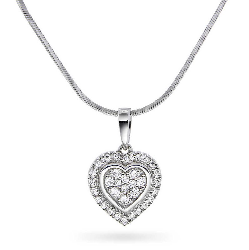 EC Hjerte Hvittgull og Diamanter 0,20WSI