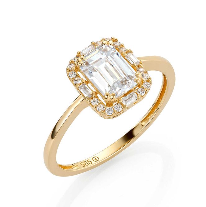 Hovedbilde Heidi gullring med zirkonia 260087