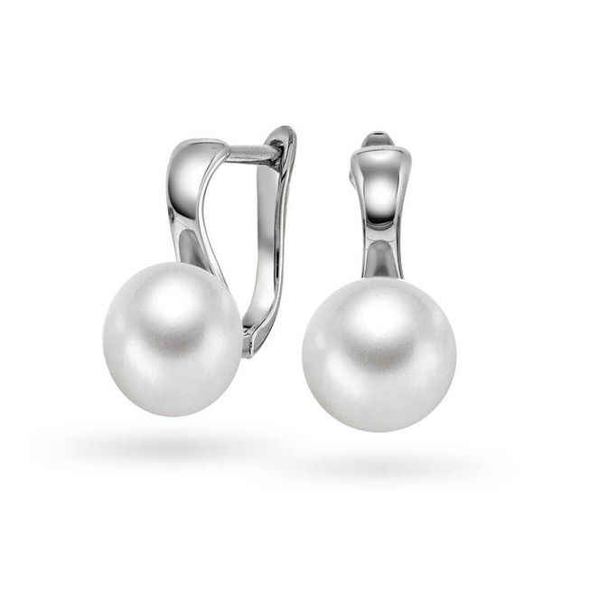 Hovedbilde Øredobber i sølv med perle 991919