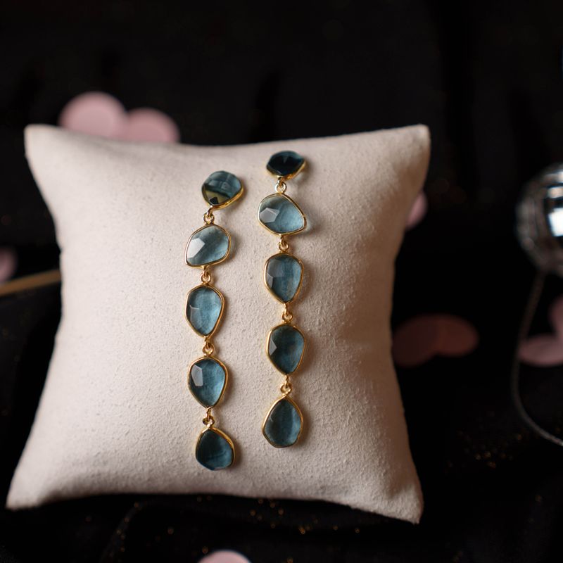 GLAM Mirage øredobber sølv blå stener 992483