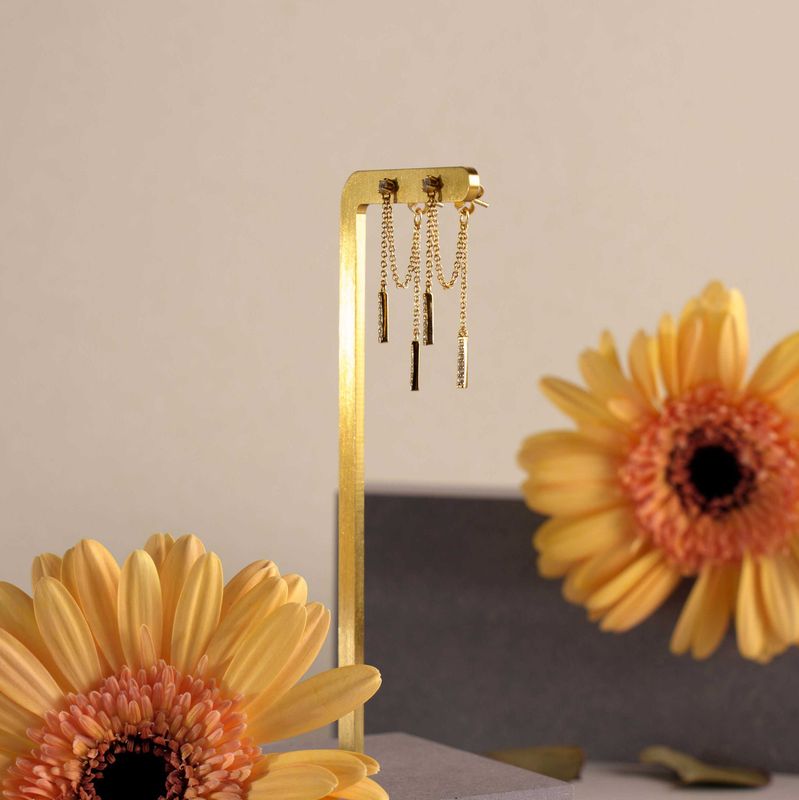 Shapes Shimmer øredobber sølv zirkonia forgylt 240377