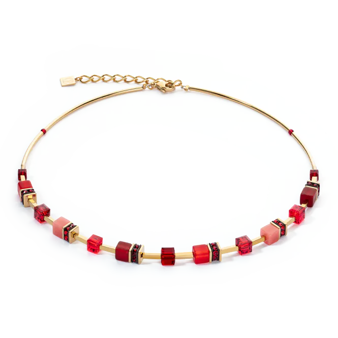Hovedbilde COEUR DE LION Necklace GeoCUBE Iconic Lite Red 2800100-300