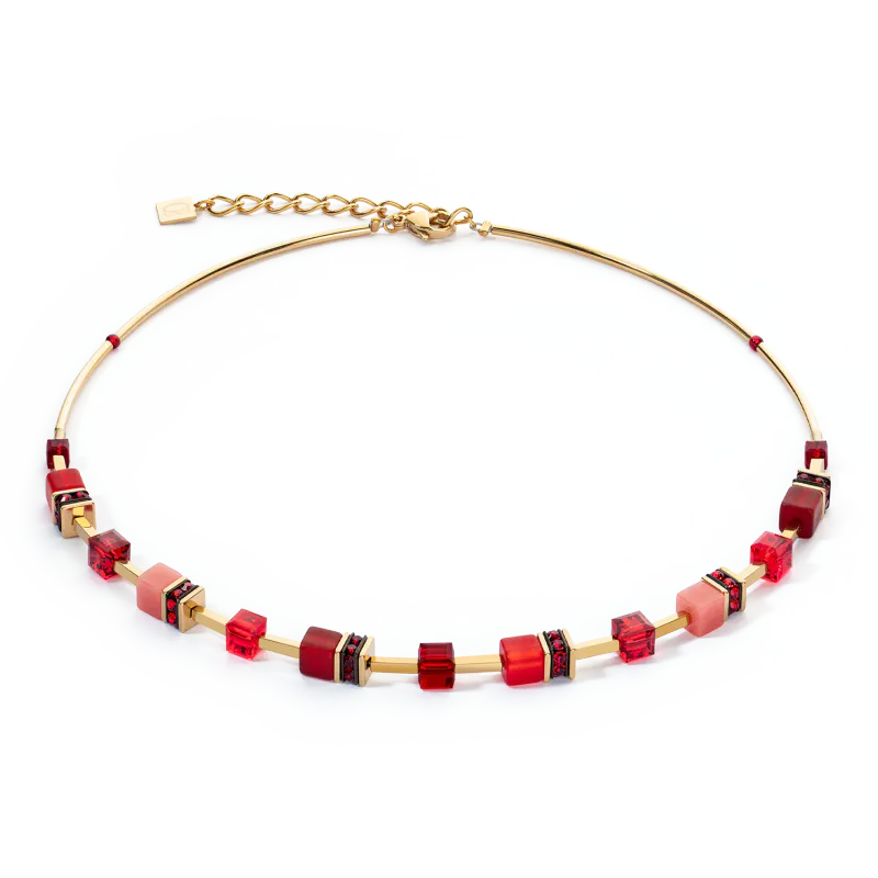 COEUR DE LION Necklace GeoCUBE Iconic Lite Red 2800100-300