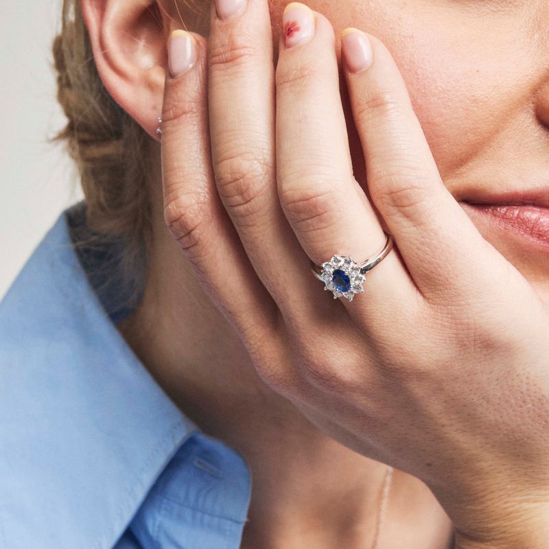 Royal ring sølv blå sten 992443