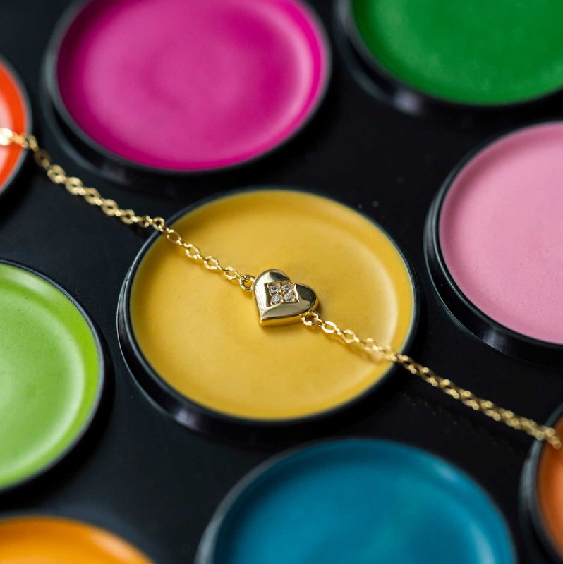 Armbånd i sølv med zirkonia hjerte 25255