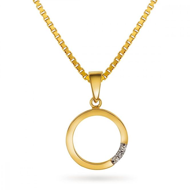 Hovedbilde Anheng gull sirkel diamant 0,015 ct 52640