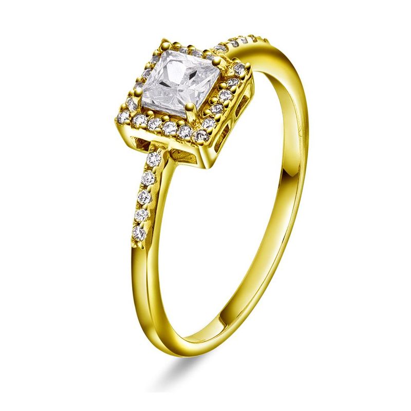 Luxe ring forgylt sølv zirkonia 992353