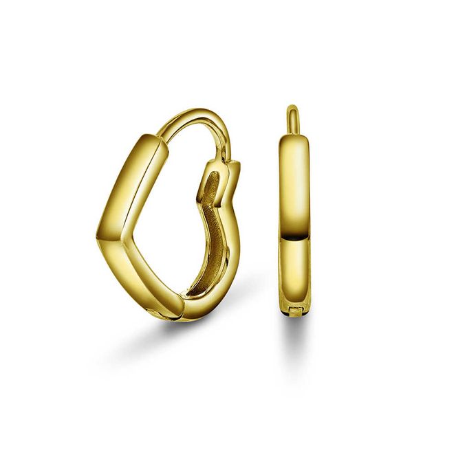 Hovedbilde Hjerteglimt øreringer i forgylt sølv 992225