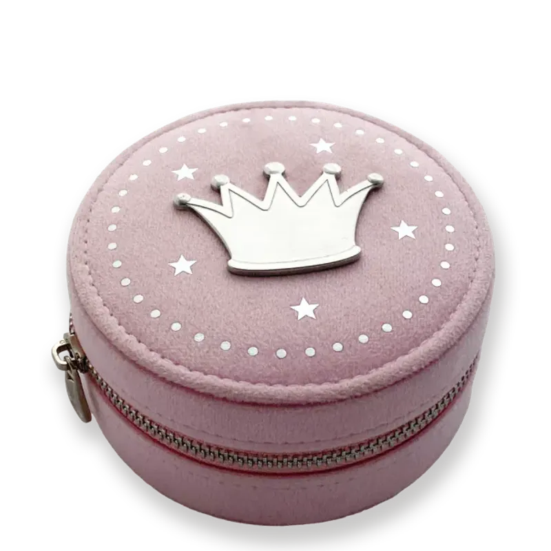 Smykkeskrin i velour rosa 3453