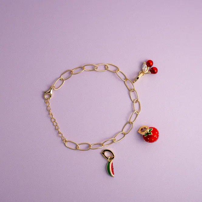 Hovedbilde Sandra Lyng Charm Berry cute forgylt sølv 48153