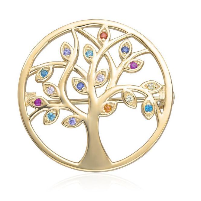 Hovedbilde Nål Livets tre i forgylt sølv 3025902