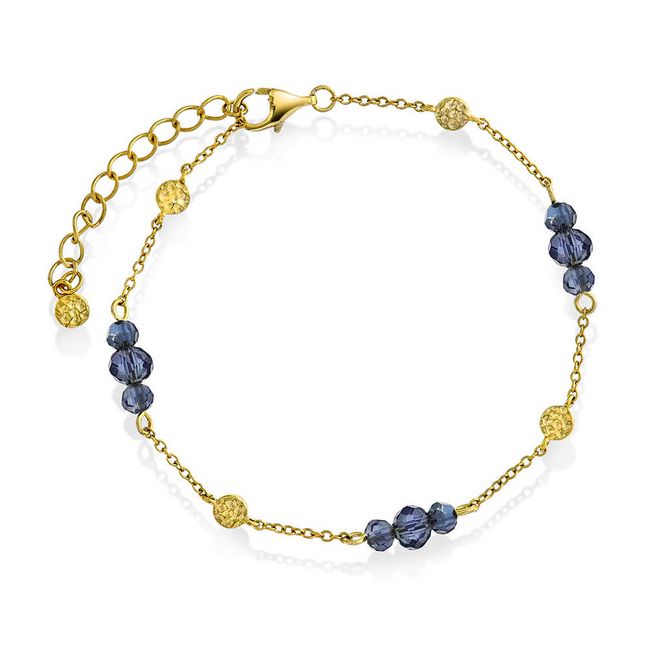 Hovedbilde Shapes Fairy armbånd i forgylt sølv dyp blå 240336