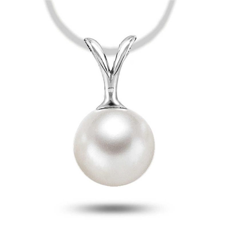 Anheng i hvittgull med ferskvannsperle 56865