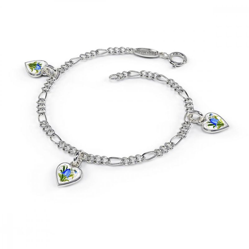 Charms-armbånd i sølv - Blåklokkemotiv 220520