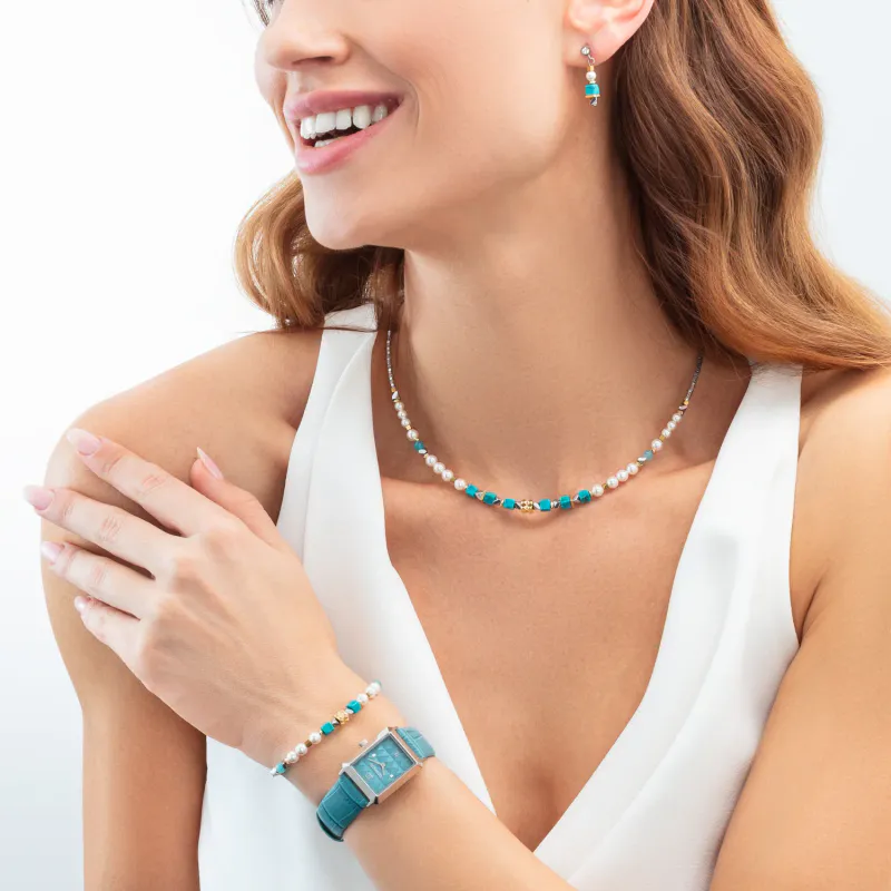 COEUR DE LION Bracelet Modern elegance spikes gold turquoise 4314300600