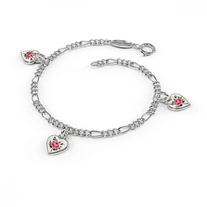 Charms-armbånd i sølv - Rosemotiv 220510