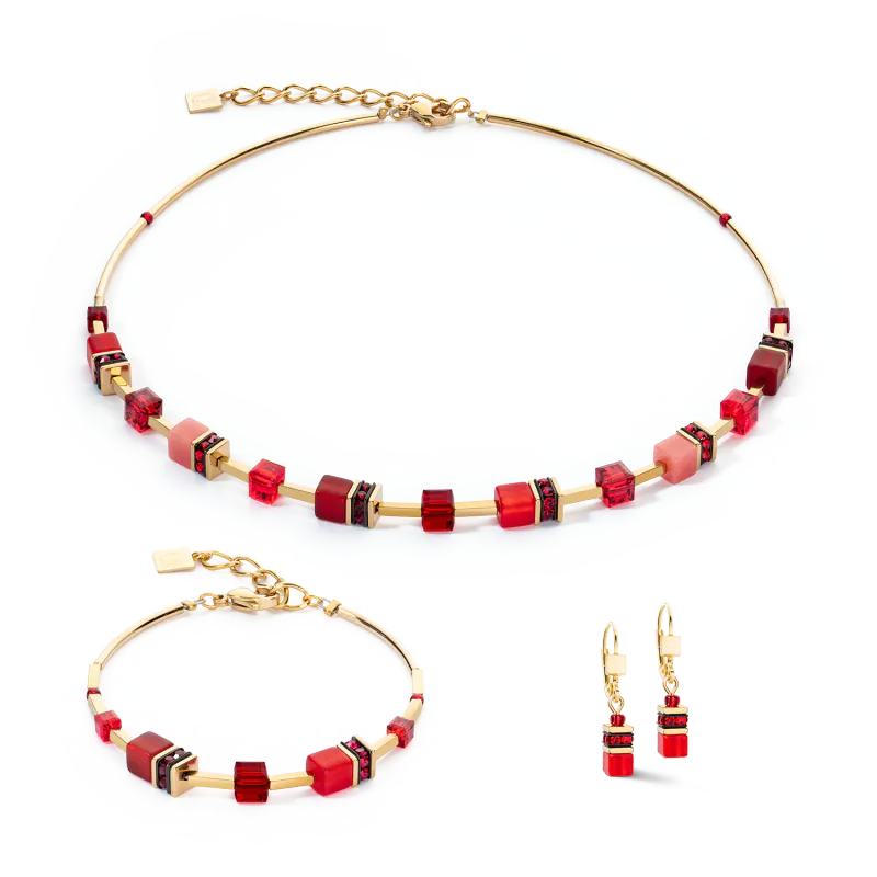 COEUR DE LION Necklace GeoCUBE Iconic Lite Red 2800100-300