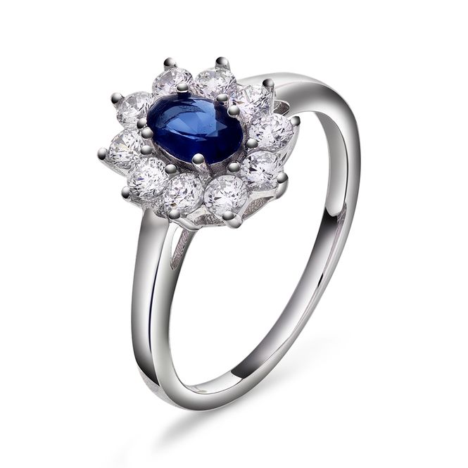 Hovedbilde Royal ring sølv blå sten 992443