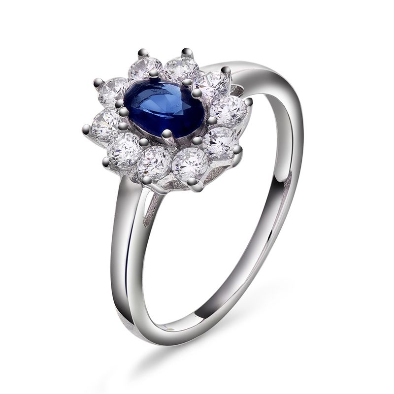 Royal ring sølv blå sten 992443