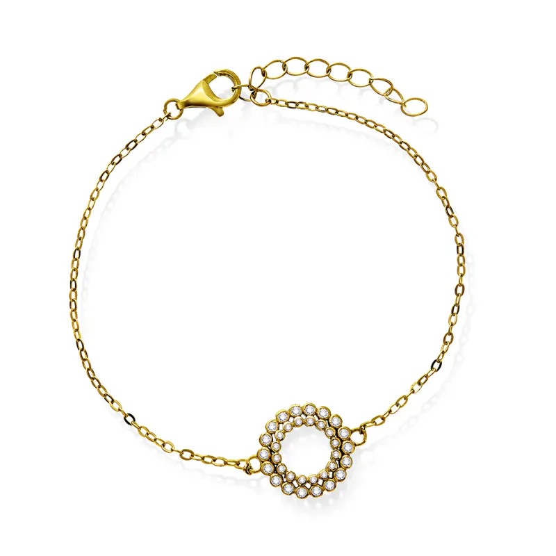 Aura armbånd forgylt sølv zirkonia 992626