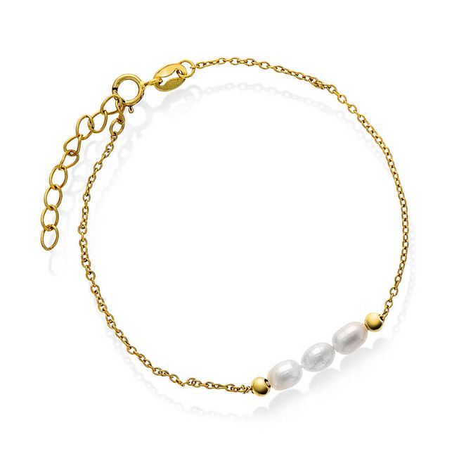 Hovedbilde Torino armbånd i forgylt sølv med perler 992134