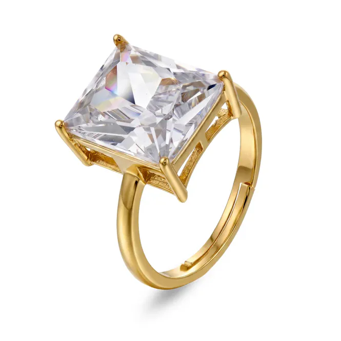 Hovedbilde Sandra Lyng Ring spotlight forgylt sølv zirkonia 48181